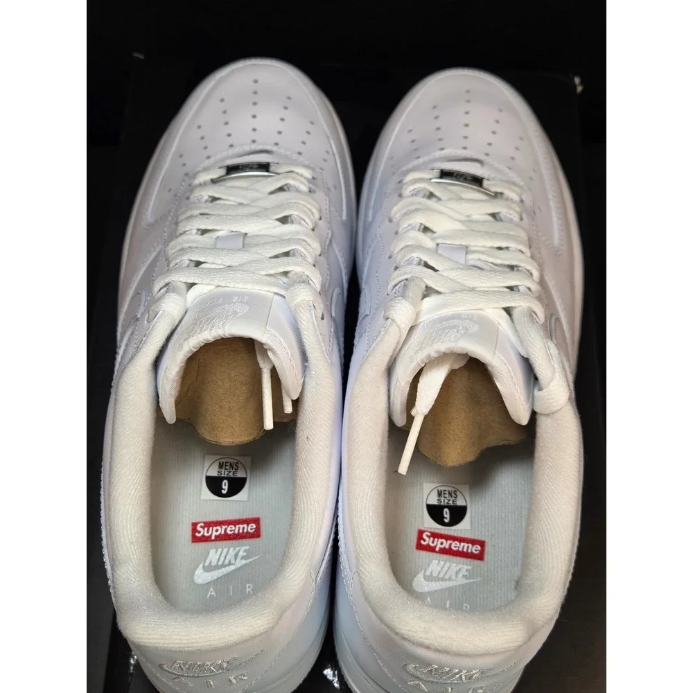 Nike Air Force 1 Low SP Supreme White Mens Size 9 CU9225-100 Box Logo Sneakers
